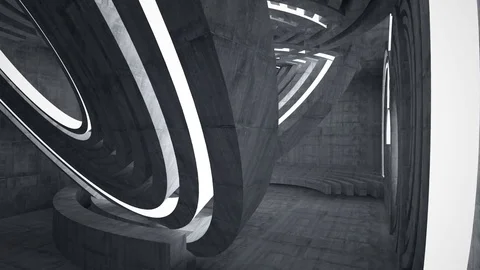 Empty dark abstract concrete room smooth interior. Architectural background. 스톡 동영상 85214145