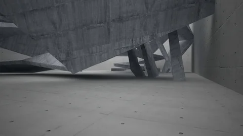 Empty dark abstract concrete room interior. Architectural background. Stock Footage 85302773