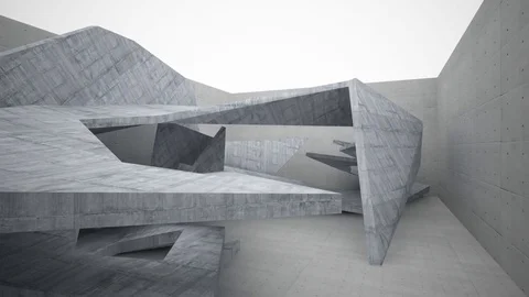Empty dark abstract concrete room interior. Architectural background. Stock Footage 85304007