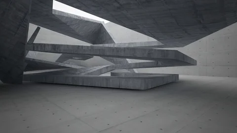 Empty dark abstract concrete room interior. Architectural background. Stock Footage 85304539