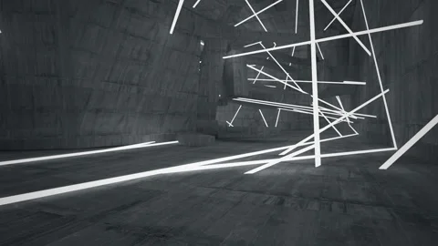 Empty dark abstract concrete room interior. Architectural background. Stock Footage 85593588