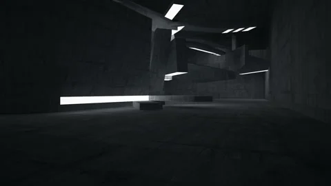 Empty dark abstract concrete room interior. Architectural background. Stock Footage 85597125