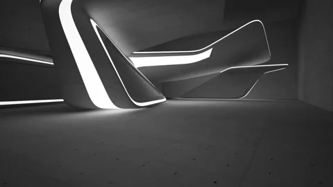 Empty dark abstract concrete room smooth interior. Architectural background.  Stock Footage 85736866