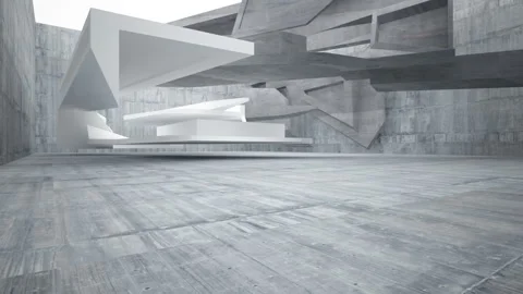 Empty dark abstract concrete room interior. Architectural background.  Stock Footage 86056457