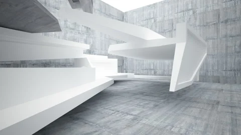 Empty dark abstract concrete room interior. Architectural background.  Stock Footage 86056491