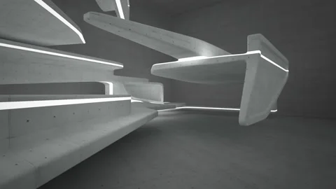Empty dark abstract concrete room smooth interior. Architectural background. Nig Stock Footage 86413123