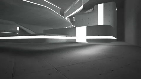 Empty dark abstract concrete room smooth interior. Architectural background. Nig Видео 86413134