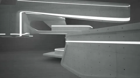 Empty dark abstract concrete room smooth interior. Architectural background. Nig Vídeo Stock 86413158