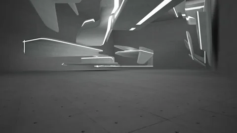 Empty dark abstract concrete room smooth interior. Architectural background. Nig Видео 86413182