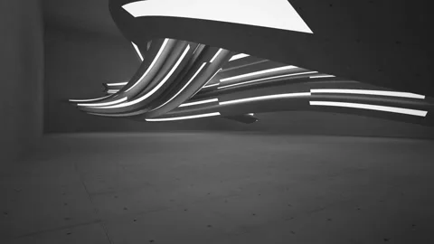 Empty dark abstract concrete room smooth interior. Architectural background. Vídeos de archivo 86417702