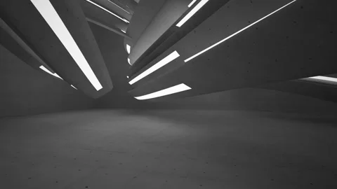 Empty dark abstract concrete room smooth interior. Architectural background.  Видео 86417840
