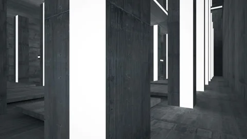 Empty dark abstract concrete room smooth interior. Architectural background. Vídeo Stock 86792612