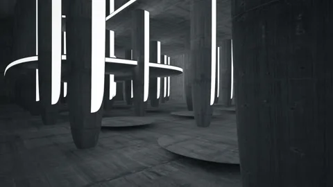 Empty dark abstract concrete room smooth interior. Architectural background. Nig Stock Footage 86797092