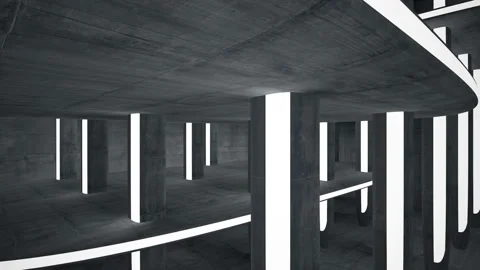 Empty dark abstract concrete room smooth interior. Architectural background. Nig Stock Footage 86797216