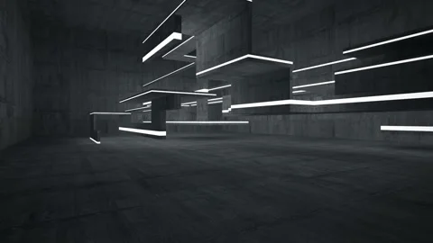 Empty dark abstract concrete room interior. Architectural background. Stock Footage 87195700