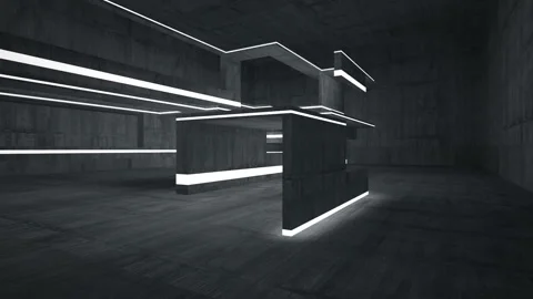 Empty dark abstract concrete room interior. Architectural background. Stock Footage 87195701