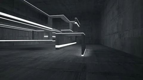 Empty dark abstract concrete room interior. Architectural background. Stock Footage 87195702