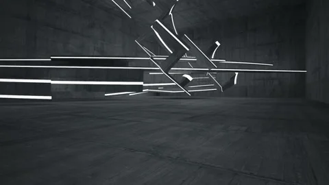 Empty dark abstract concrete room interior. Architectural background Stock Footage 87203450