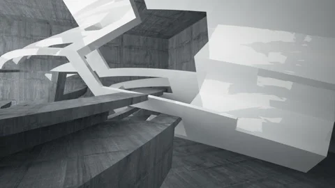 Empty dark abstract concrete room interior. Architectural background. Stock Footage 87205383