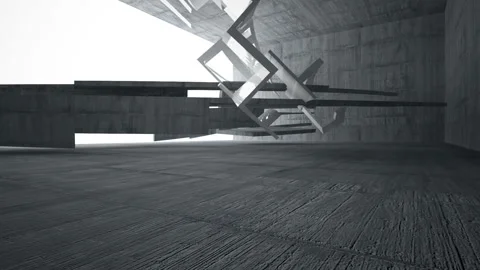 Empty dark abstract concrete room interior. Architectural background. Stock Footage 87205395