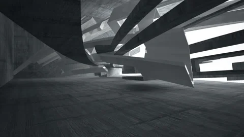 Empty dark abstract concrete room interior. Architectural background. Stock Footage 87205420