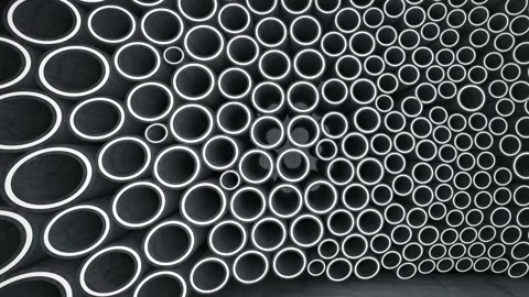 Empty dark abstract concrete room smooth interior with  array of rings. Stock Footage 87776759