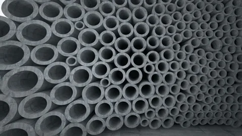 Empty dark abstract concrete room interior with array of rings. Stock Footage 87777584