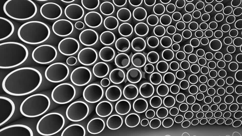 Empty dark abstract concrete room smooth interior with  array of rings. Stock Footage 87782012