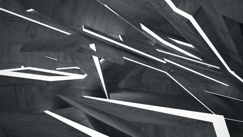 Empty dark abstract concrete room interior. Architectural background. Night view Stock Footage 89375230