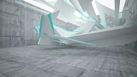 Empty dark abstract concrete room interior. Architectural background. Video stock 89621878