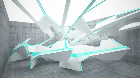 Empty dark abstract concrete room interior. Architectural background. Stock Footage 89622035