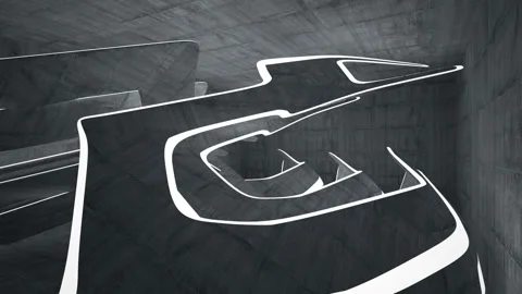 Empty dark abstract concrete room interior. Architectural background. Night view Video stock 89678906