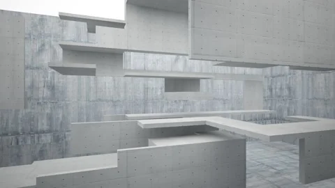 Empty dark abstract concrete room interior. Architectural background. Stock Footage 89719925