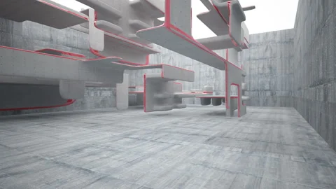 Empty dark abstract concrete room interior. Architectural background. Video stock 89905314