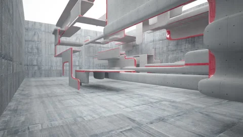 Empty dark abstract concrete room interior. Architectural background. Stock Footage 89905343