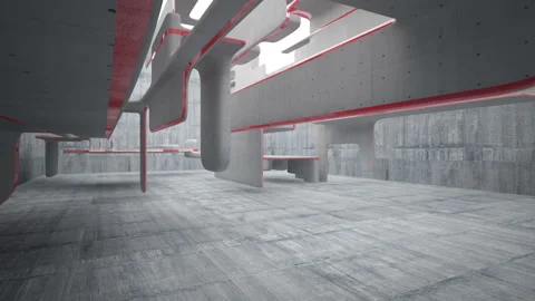 Empty dark abstract concrete room interior. Architectural background. Stock Footage 89905384