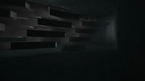 Empty dark abstract concrete room interior. Architectural background. Night view Stock Footage 89923851