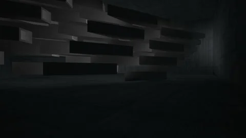 Empty dark abstract concrete room interior. Architectural background. Night view Stock Footage 89923855