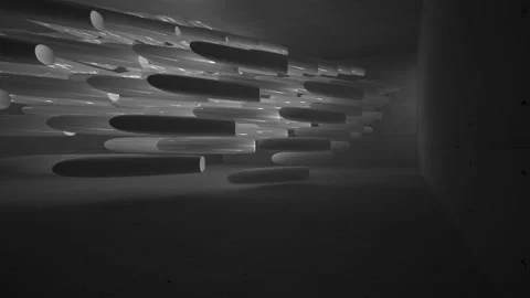 Empty dark abstract concrete room interior. Architectural background. Night view Stock Footage 89924239