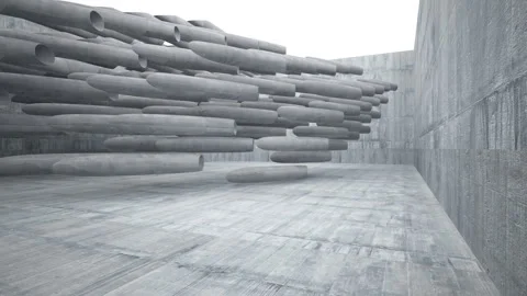 Empty dark abstract concrete room interior. Architectural background.  Stock Footage 89924400