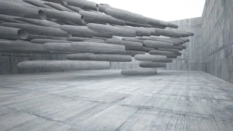 Empty dark abstract concrete room interior. Architectural background.  Stock Footage 89924415
