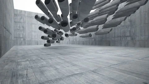 Empty dark abstract concrete room interior. Architectural background.  Stock Footage 89924443
