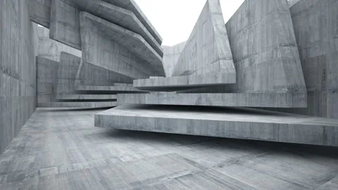 Empty dark abstract concrete room interior. Architectural background.  Stock Footage 89971715