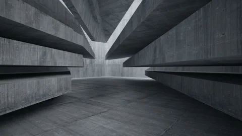 Empty dark abstract concrete room interior. Architectural background.  Stock Footage 89971774