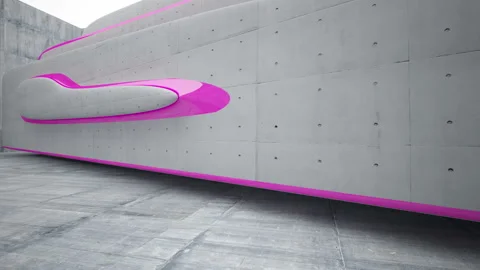 Empty dark abstract concrete room interior. Architectural background.  Stock Footage 90108183