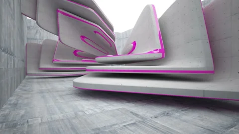 Empty dark abstract concrete room interior. Architectural background.  Stock Footage 90108331