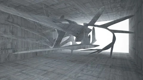 Empty dark abstract concrete room interior. Architectural background.  Stock Footage 90175480