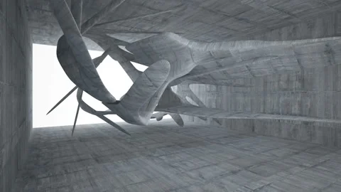 Empty dark abstract concrete room interior. Architectural background.  Stock Footage 90175504