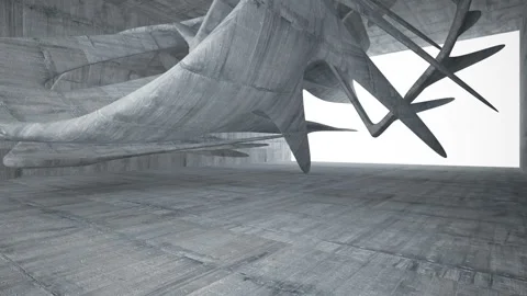 Empty dark abstract concrete room interior. Architectural background.  Stock Footage 90175619