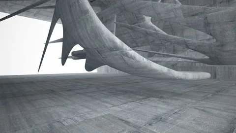 Empty dark abstract concrete room interior. Architectural background.  Stock Footage 90175756